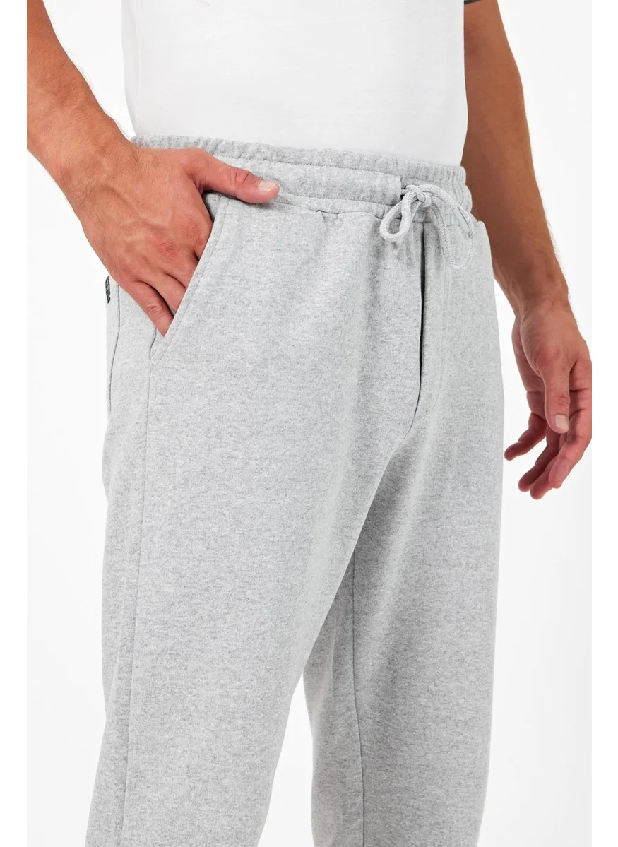 mmetalic Thick Grey Men's Sweatpants Jogger Back Pocket Elastic Leg Regular Fit Non-raised