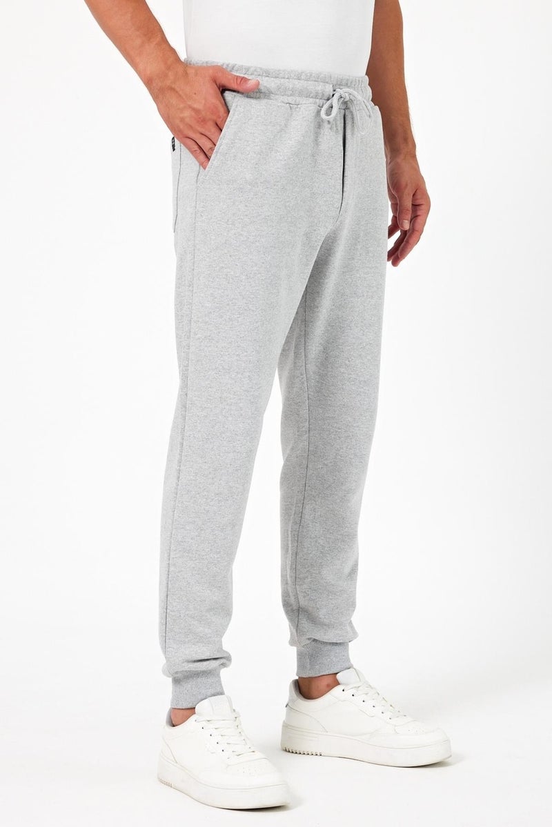 mmetalic Thick Grey Men's Sweatpants Jogger Back Pocket Elastic Leg Regular Fit Non-raised  - Image 3