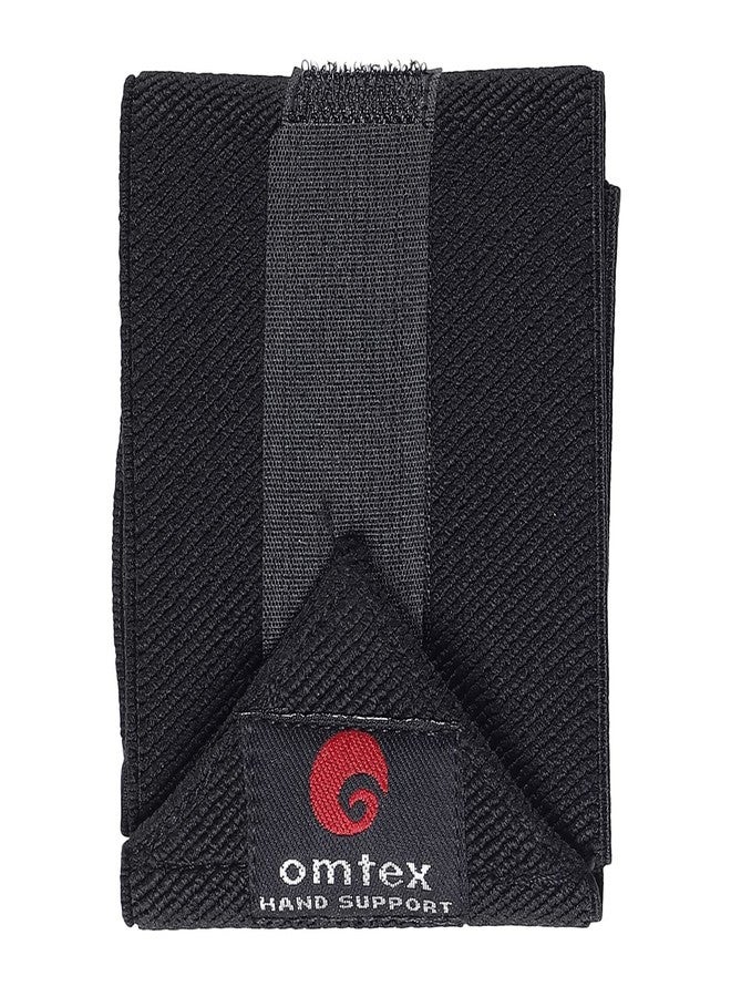omtex Elasticized Fabric Hand and Thumb Support, Cotton-Nylon-Spandex Blend, Free Size - 1 Count, Black, Orthopedic Style Wrist Grip Band for Hands, Suitable for Gym and Exercise Use - Image 3