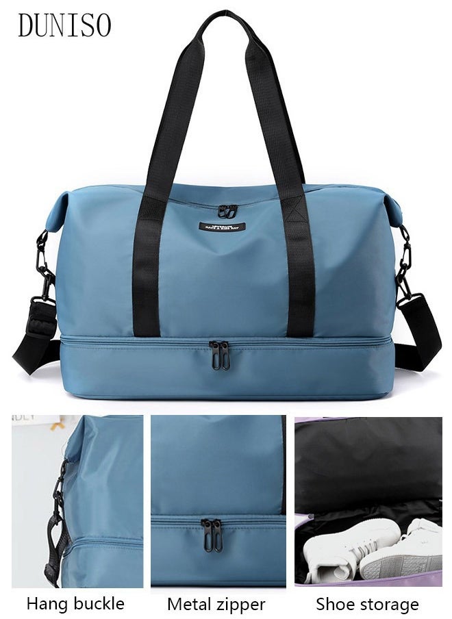 DUNISO - Sports Gym Bag with Wet Pocket & Shoes Compartment, Weekender Overnight Bag for Travel Gym Yoga Travel Duffel Bag for Men and Women Lightweight - Image 1