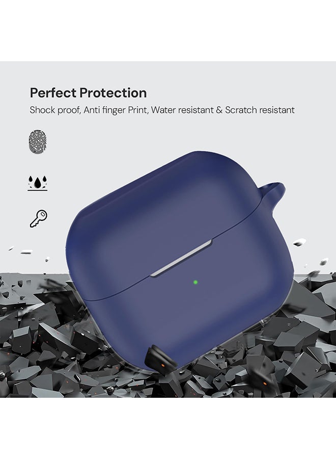 O Ozone Silicone Case For Samsung Galaxy Buds 3/ 3 Pro Case Cover, Soft and Flexible Ultra-Thin Shockproof Cover Slim-Fit Anti-Fall Earphone Case Cover- Dark Blue  - Image 4