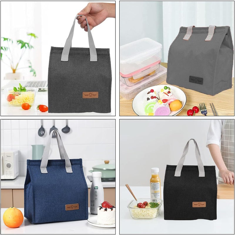 Lunch Bags for Women Men, Reusable Leakproof Kids Lunch Bag, Insulated Cool Bags for Kids, Insulated Cool Lunch Tote, Thermal Cooler Bags for Office, Work, School, Picnic or Travel (Grey) - Image 5