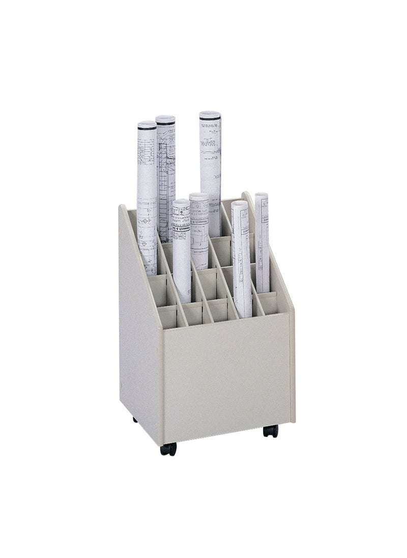 Safco Safco 3082 Mobile Roll File 20 Compartment Putty 