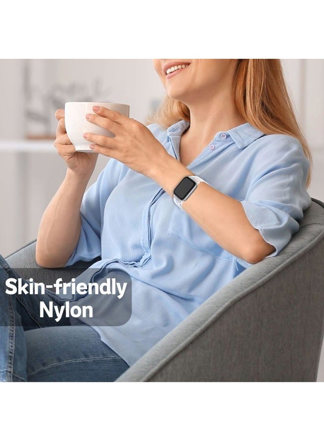 Vanet Nylon Printed Pattern Elastic Bands Compatible with Apple Watch 38mm 40mm 41mm Women Men, 4 Pack Soft Strentchy Sport Breathable Replacement Wristbands Compatible for Apple iWatch SE Series - Image 4