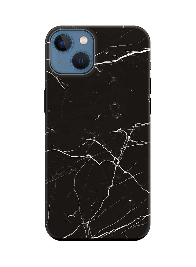 Stylizedd Tough Pro Case for iPhone 15 Plus Dual Layer Hybrid PC TPU Customized Mobile Cover Matte Finish Phone Case - Marble Print Black - Image 1