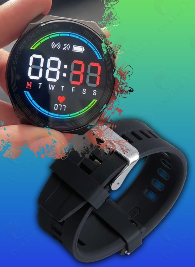 Brandcode All-Day Fitness and Health Tracker with Bluetooth Calling | Customizable HD Touchscreen | Custom Watch Faces | 4 Interchangeable Bands Including Stainless Steel Strap | Water-Resistant | Long Battery Life (Up to 3 Days) for Android and iOS - Perfect for Men and Women | Business, and Sports - Image 2