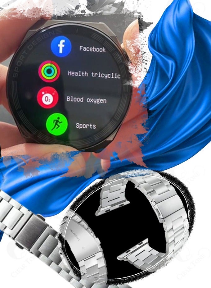 Brandcode All-Day Fitness and Health Tracker with Bluetooth Calling | Customizable HD Touchscreen | Custom Watch Faces | 4 Interchangeable Bands Including Stainless Steel Strap | Water-Resistant | Long Battery Life (Up to 3 Days) for Android and iOS - Perfect for Men and Women | Business, and Sports - Image 3