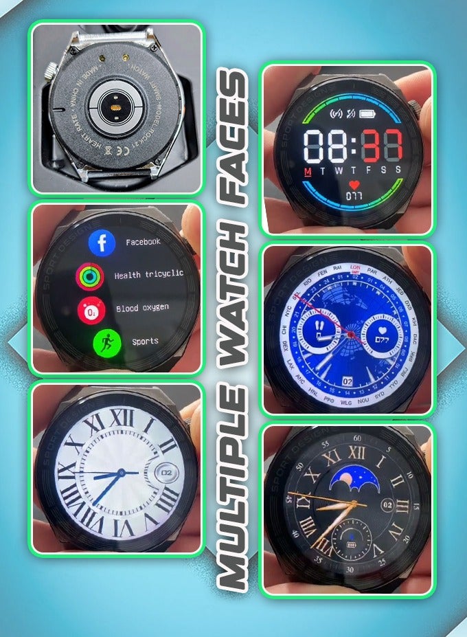 Brandcode All-Day Fitness and Health Tracker with Bluetooth Calling | Customizable HD Touchscreen | Custom Watch Faces | 4 Interchangeable Bands Including Stainless Steel Strap | Water-Resistant | Long Battery Life (Up to 3 Days) for Android and iOS - Perfect for Men and Women | Business, and Sports - Image 4