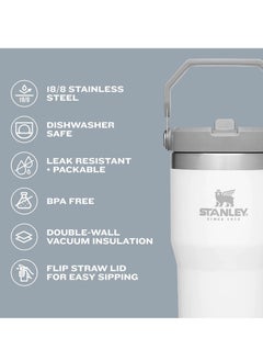 Stanley Stanley IceFlow Stainless Steel Tumbler - Vacuum Insulated Water Bottle for Home, Office or Car Reusable Cup with Straw Leak Resistant Flip Cold 30oz (Cream)  - Image 4