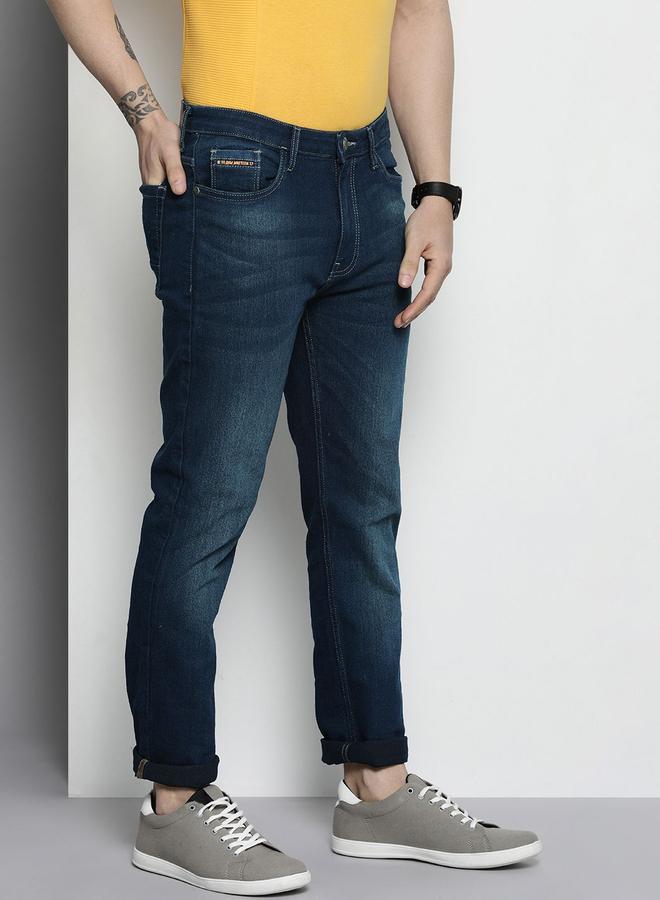 The Indian Garage Co Men Mid Rise Dark Wash Slim Fit Jeans - Image 2