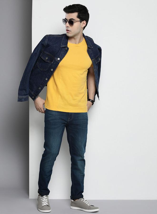 The Indian Garage Co Men Mid Rise Dark Wash Slim Fit Jeans - Image 5