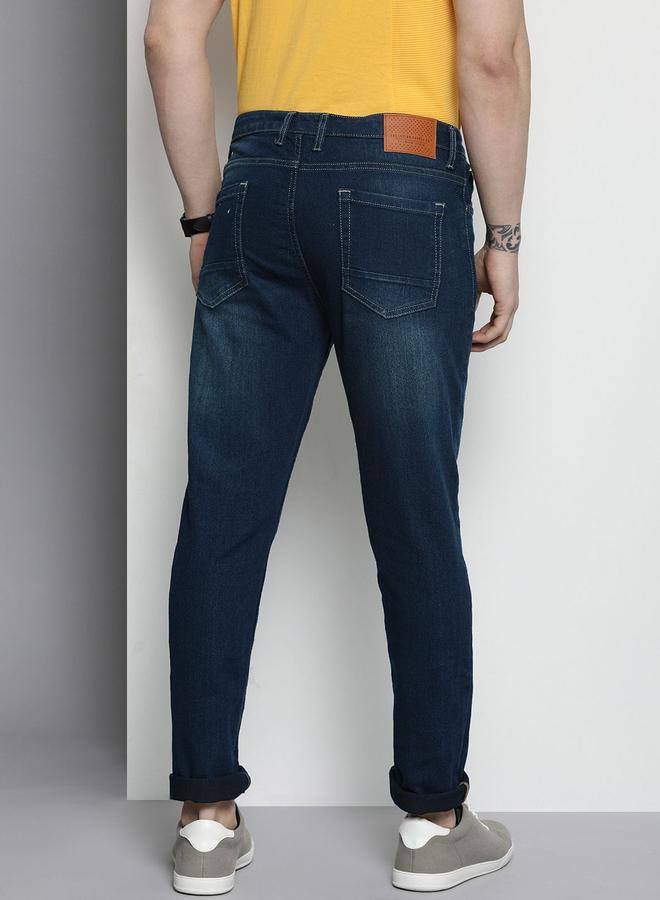 The Indian Garage Co Men Mid Rise Dark Wash Slim Fit Jeans - Image 3