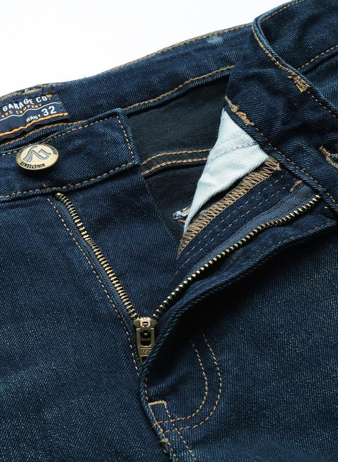 The Indian Garage Co Men Mid Rise Dark Wash Slim Fit Jeans - Image 4