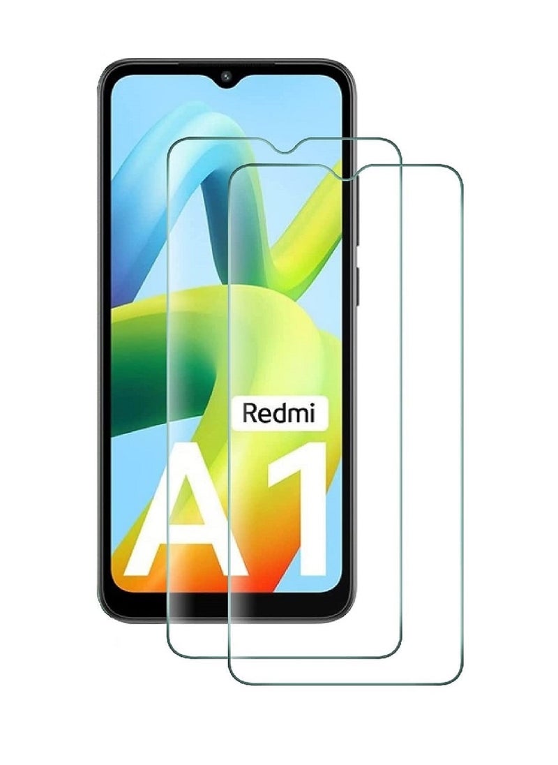 Super 2 Pieces Tempered Glass Screen Protector Clear Designed For Xiaomi Redmi A1 Plus Full Screen Coverage And Bubble Free - Image 1