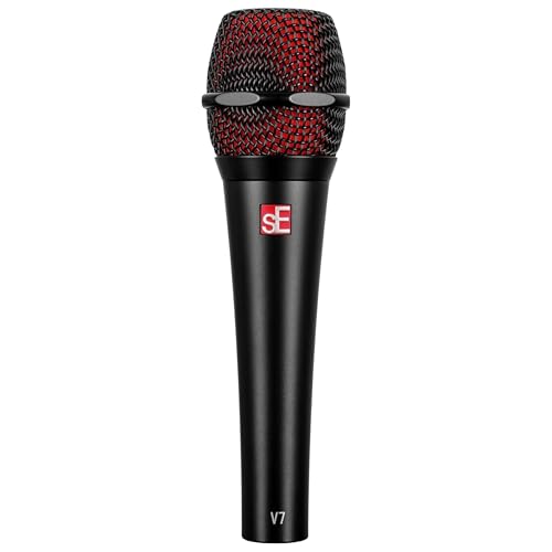 SE ELECTRONICS V7 Dynamic Microphone for Singing, Speech & Studio Recording - XLR Handheld Professional Microphone with Supercardioid Aluminum Voice Coil for Huge Gain Before Feedback - Black - Image 1