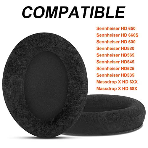 G GVOEARS Gvoears Replacement Earpads for Sennheiser HD650/HD600/HD660S/HD545/HD525/HD535 Headphones, Ear Pads Cushions Also Compatiable with Massdrop X HD6XX/HD58X and HD580/HD565 Jubilee Headphones(Velour) - Image 2