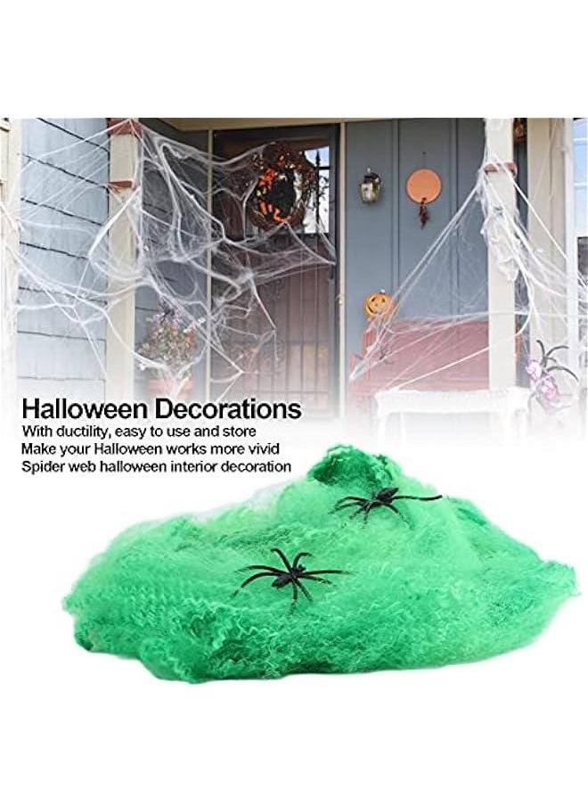 Generic - 5pcs Spider Web  Decorations, Stretchy Spider Webbing  Room Decor, Spider Web Decoration for  Haunted House Party(Green) - Image 1