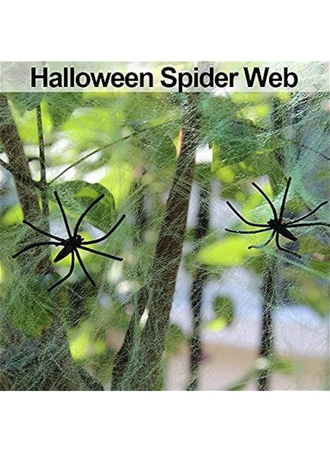 Generic - 5pcs Spider Web  Decorations, Stretchy Spider Webbing  Room Decor, Spider Web Decoration for  Haunted House Party(Green) - Image 1