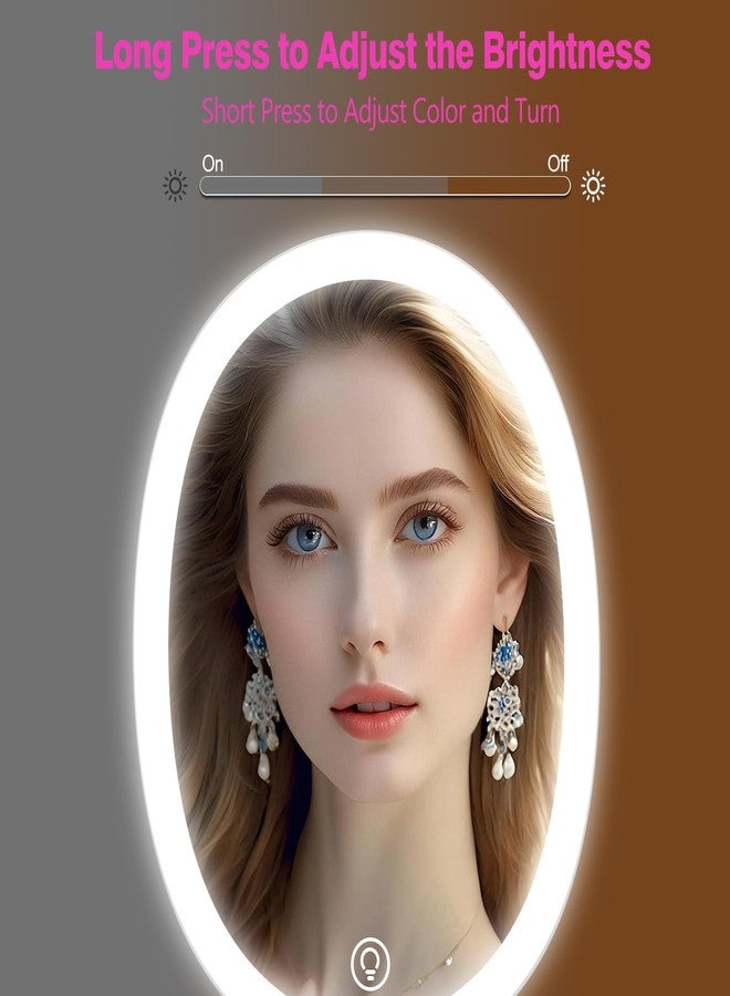 MISERWE Rechargeable Travel Makeup Mirror with Light, Portable Lighted Mirror, 3 Color Lighting, Dimmable Touch Screen, Tabletop LED Folding Vanity Mirror for Travel, Desk, Home, Office - Image 3