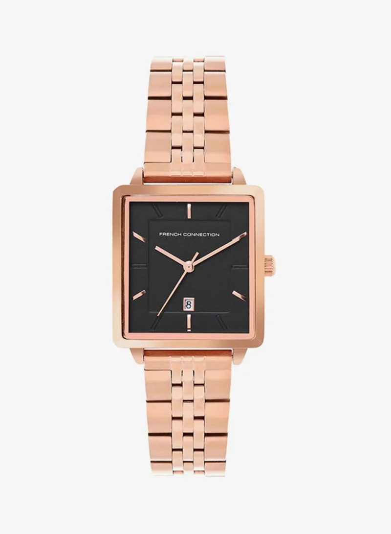 28mm Women's Quartz Watch with Black Dial