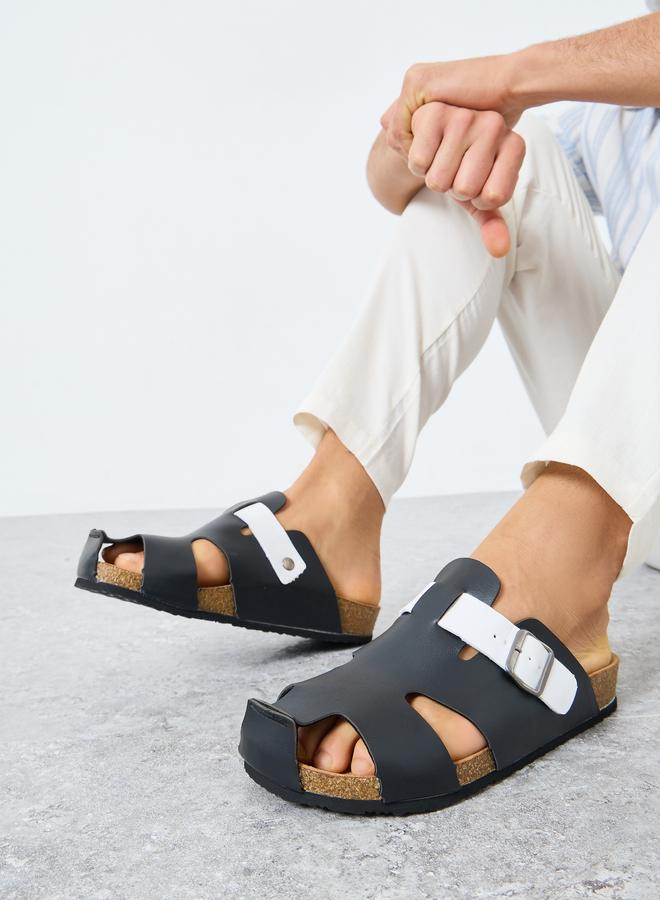 Styli Dual-Tone Buckled Comfort Sandals - Image 2