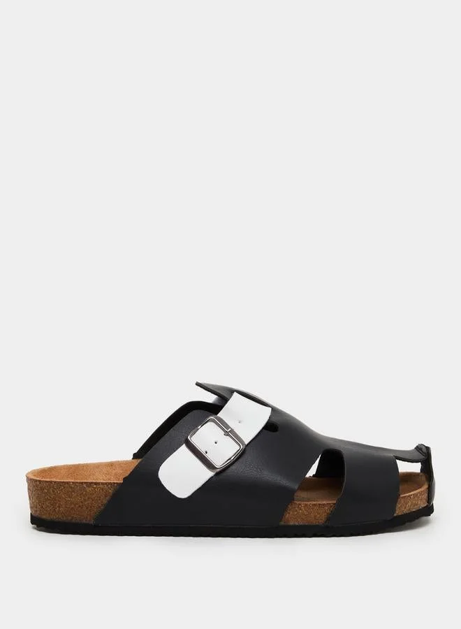 Styli Dual-Tone Buckled Comfort Sandals