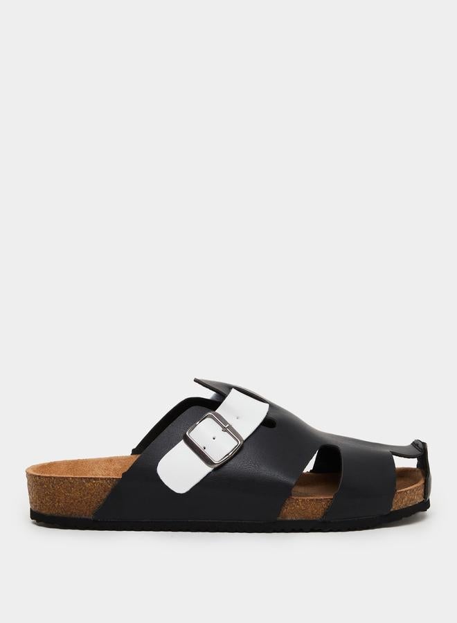 Styli Dual-Tone Buckled Comfort Sandals - Image 1