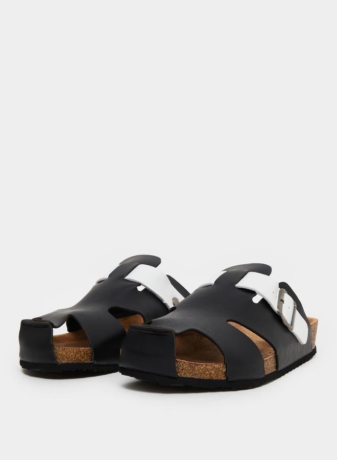 Styli Dual-Tone Buckled Comfort Sandals - Image 3