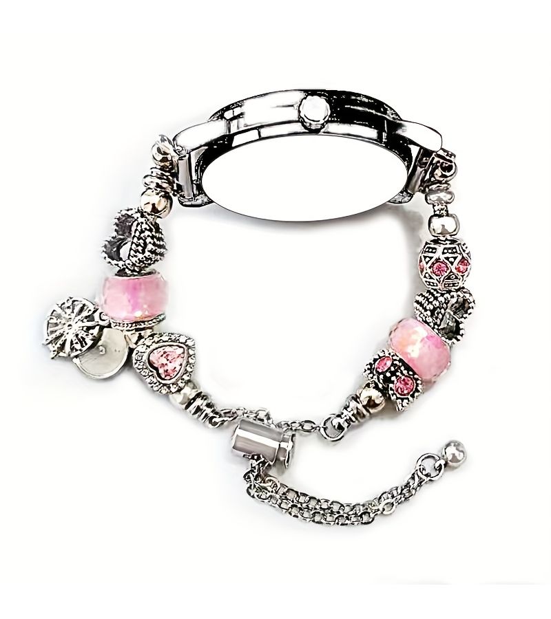 White 20mm Snake Chain Strap With Beads And Charm For Smartwatch Replacement - Image 5