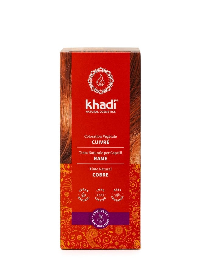 كادي صبغة شعر طبيعية من خادي أيورفيدا، عشبية 100%، نباتية، خالية من مادة PPD والمواد الكيميائية، مستحضرات تجميل طبيعية معتمدة لشعر صحي (نحاسي، عبوة واحدة (1 × 3.5 أونصة)) - Image 2