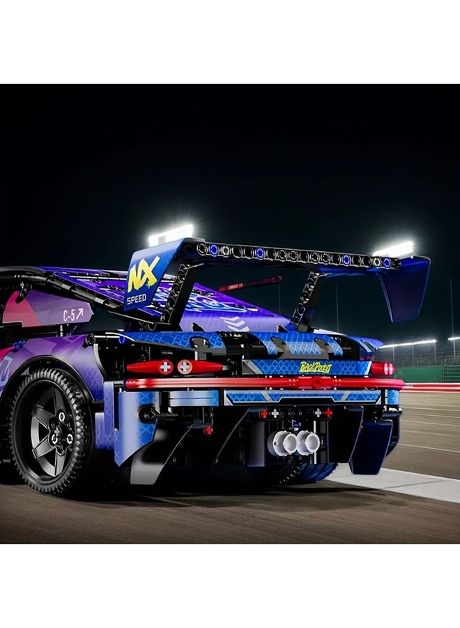 Purple Supercar Building Blocks Model Easy Assembly High Quality ABS Movie Inspired Design - Image 4