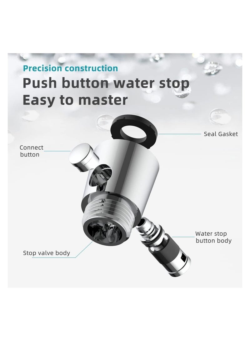 SOLARAE Shower Head Shut Off Valve Button Type Shower Water Flow Control Valve with G1/2 Universal Size for Bathroom Shower Arm and Hose or Bidet Sprayer - Image 3