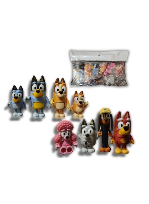 Beyond Basics Character 8Pack Action Figure 6 to 8cm Action Toys Family With Coco Muffin Snickers and Rusty Action Figure Gift.