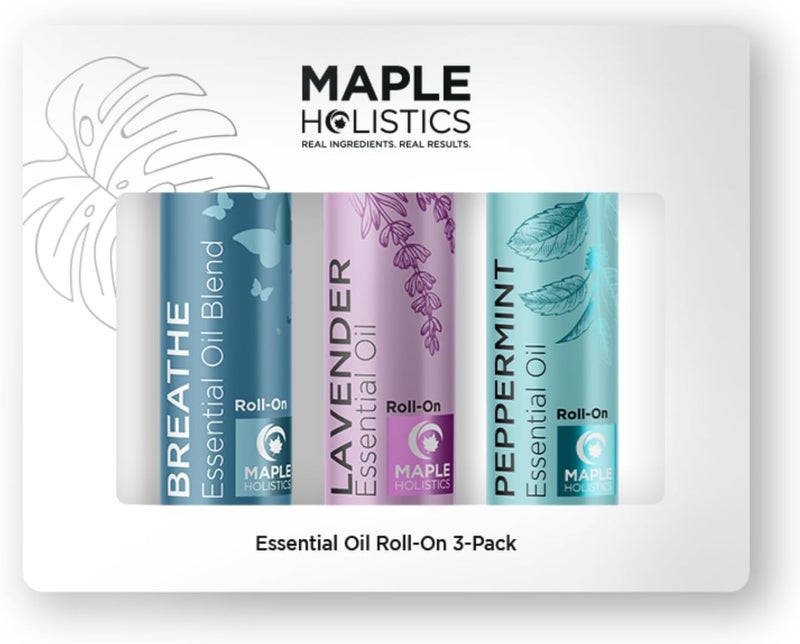 Headache Roll on Essential Oils - Aromatherapy Essential Oils Sets Variety Pack with Peppermint Clarify and Breathe Essential Oil Roll Ons - Fun & Cute Wellness Gift for Young Women Teens & Girls - Image 1