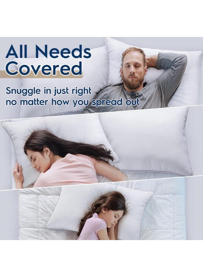 Bedding Bed Pillows for Sleeping Queen Size (White), Set of 2pcs, Cooling Hotel Quality, Gusseted Pillow for Back, Stomach or Side Sleepers.  - Image 4