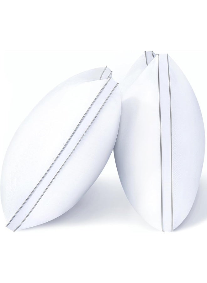 Bedding Bed Pillows for Sleeping Queen Size (White), Set of 2pcs, Cooling Hotel Quality, Gusseted Pillow for Back, Stomach or Side Sleepers.  - Image 1