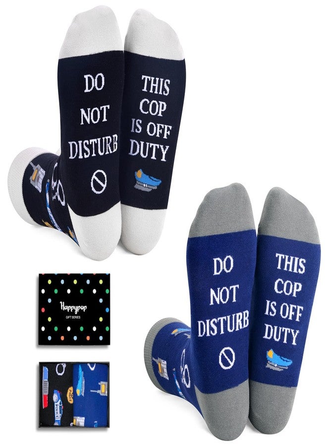 Happy Pop HAPPYPOP Police Officer Gifts for Retirement - Police Chief Gifts, Cop Socks 2 Pack - Image 1