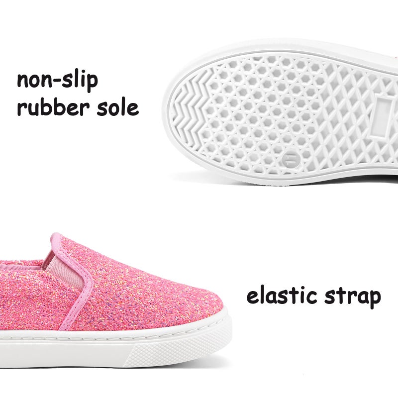 K KomForme Toddler Sneakers for Girls Boys Slip On Canvas Walking Shoes Pink - Image 5