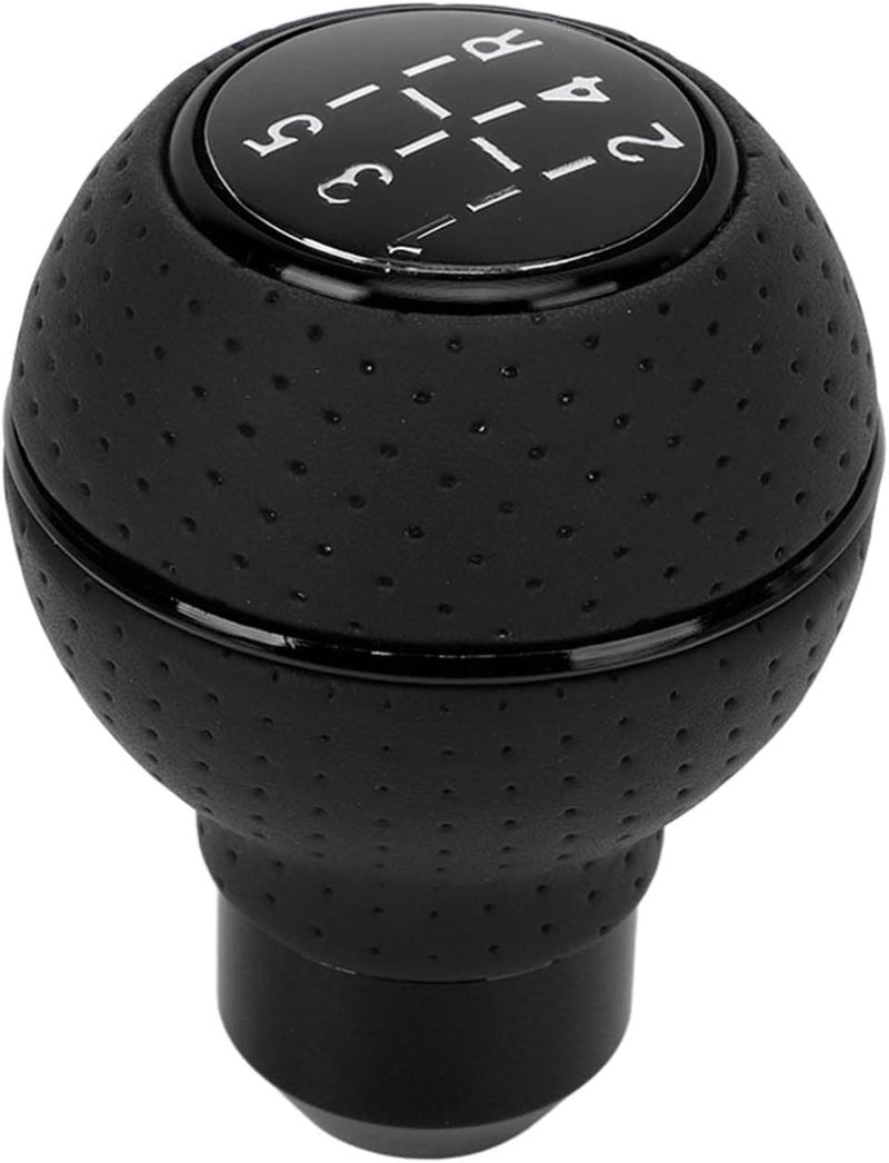 aakichi 5 Speed Shifter Knob Ball Transmission Handle Car PU Leather Gear Stick Knob for Most Manual Automotive Vehicles (Black Circle) - Image 1