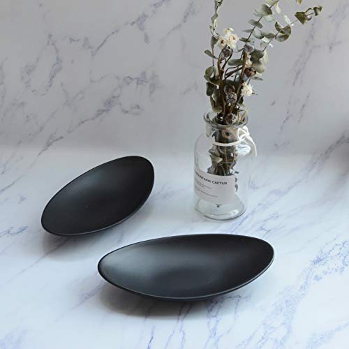 Dycica A5 Melamine Jewelry Dish Organizer, Decorative Trinket Dish,Accent Tray for Vanity,Food Safe Dishware (Black, Ship) - Image 4