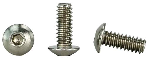Chenango Supply Stainless #6-32 x 3/8" (3/8" to 2" Available) Socket Button Head Cap Screws, Full Thread, Hex Drive, Stainless Steel 18-8, Machine Thread (6-32 x 3/8") - Image 2