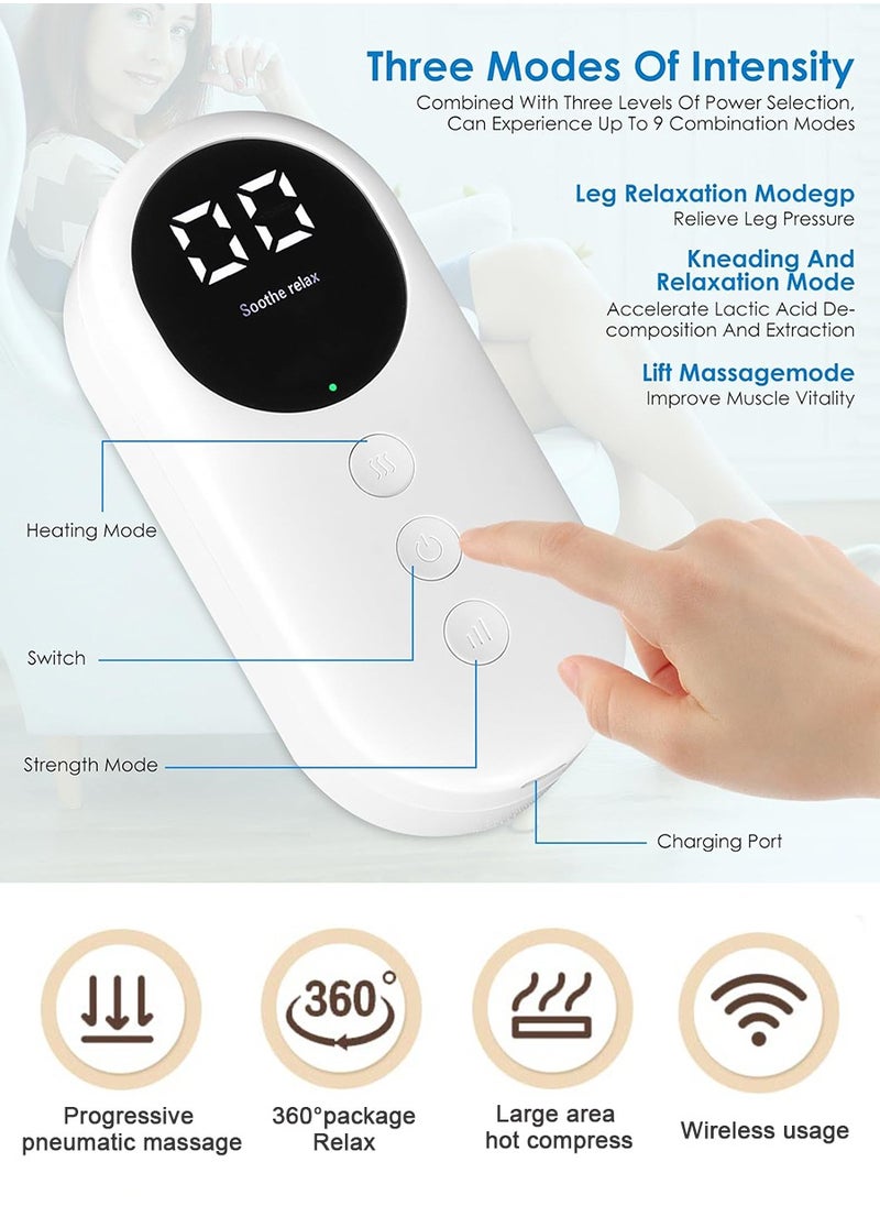 MileMelo - Cordless Calf Massager with Heat, Leg Massager for Pain and Circulation with 3 Modes and 3 Intensities,Revitive Circulation Booster for Legs Air Compression Massager-Single(Pink) - Image 1