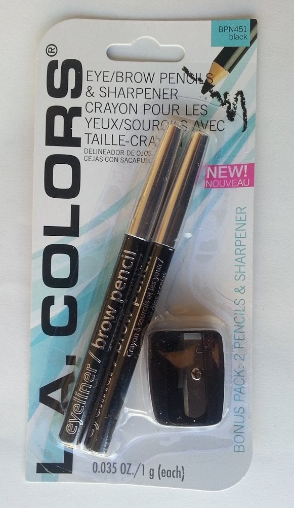 LA Colors EyelinerBrow Pencil with sharpener BPN451 Black 0035 Oz