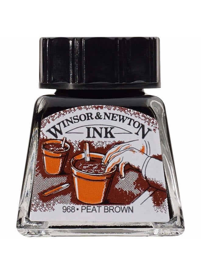 WINSOR & NEWTON حبر رسم، 0.5 أونصة، بني خث - Image 1