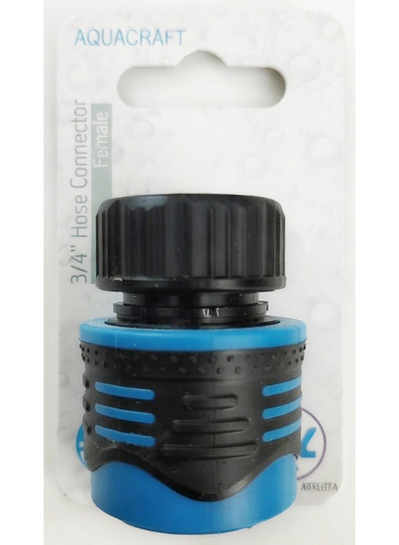 Hose Connector Female Blue And Black Abs 0.75 Inch