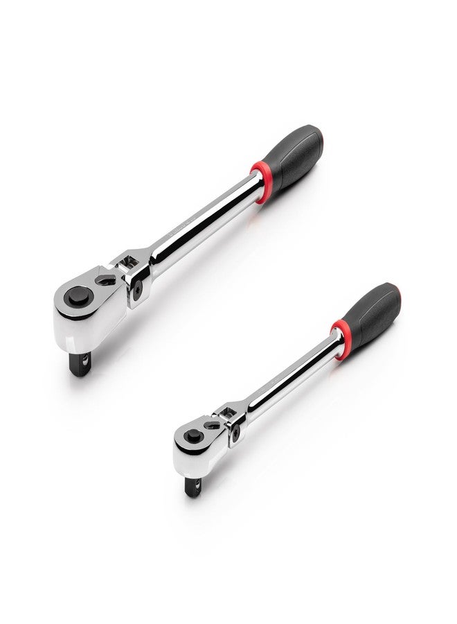 TEKTON 3/8, 1/2 Inch Drive Flex Head Quick-Release Comfort Grip Long Ratchet Set, 2-Piece (12, 14 in.) | SRH99302 - Image 2