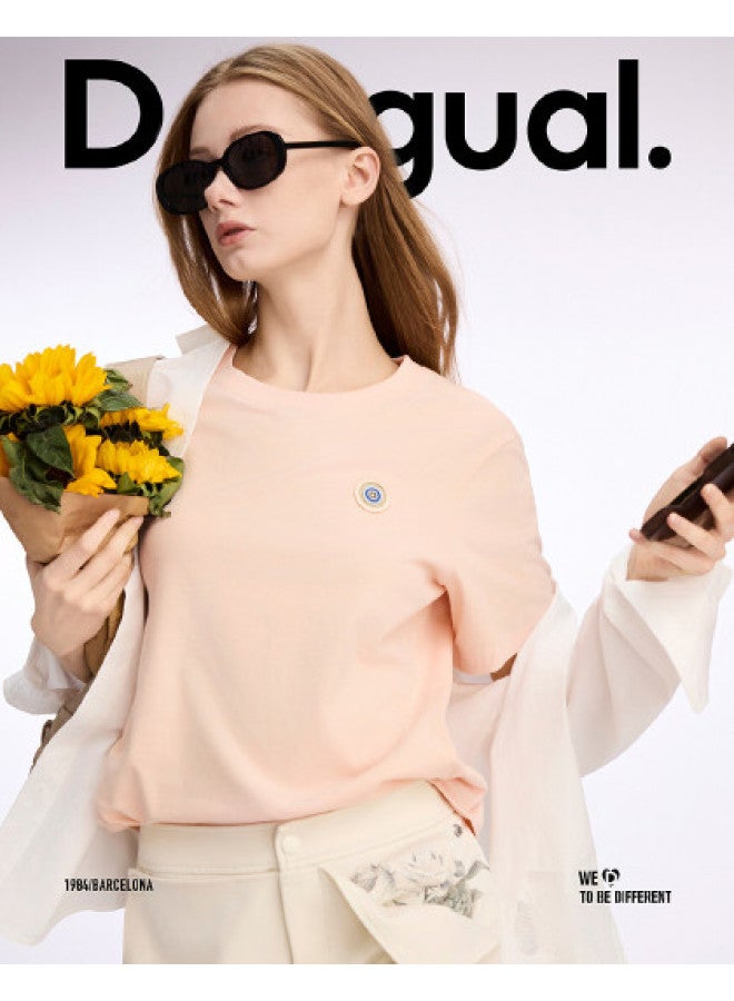 DESIGUAL women's Round Neck T-shirt With Embroidered Star Ring Logo - Spring/summer 2025 Collection - Image 1
