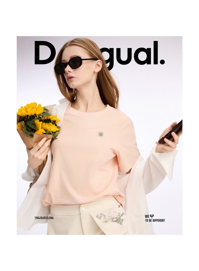 DESIGUAL women's Round Neck T-shirt With Embroidered Star Ring Logo - Spring/summer 2025 Collection - Image 2