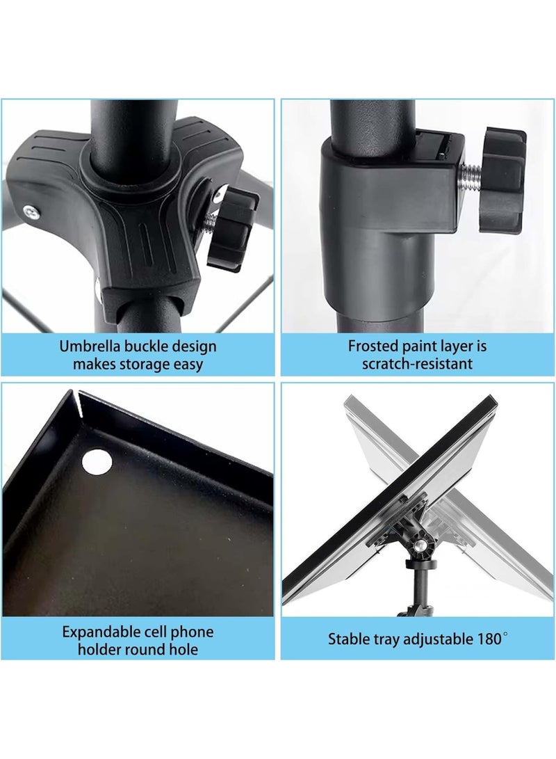 EqiEch Projector Stand Tripod with Mouse Tray & Phone Holder, Adjustable Laptop Tripod Stand Foldable Height 23''-63'', Multi-Purpose Floor Stand for Projector, Laptop, DJ, Office, Stage, Podium, Home Use - Image 4
