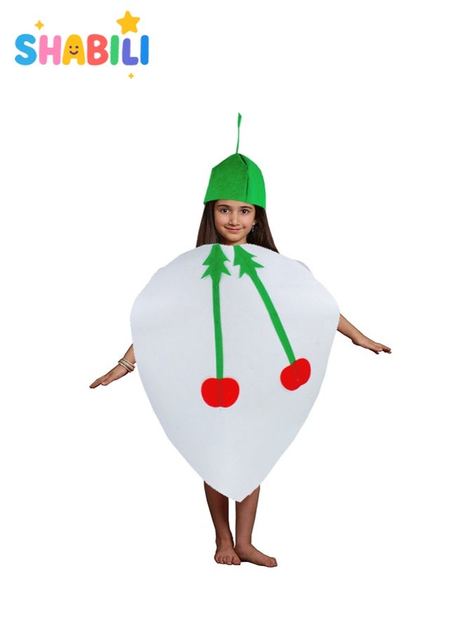 SHABILI Cherry Fruit Costume for Kids, Fancy Dress Outfit for Boys & Girls, Unisex One Size 100–140 cm, Lightweight Non-Woven Fabric, School Performance Party Parade Role Play Cosplay Photo Shoot, Kids Dress Up - Image 1